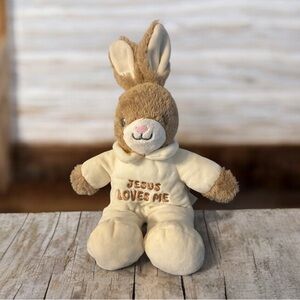 MTY Dan Dee Jesus Loves Me Brown Yellow Pajamas 10” Singing Plush Easter Lovey